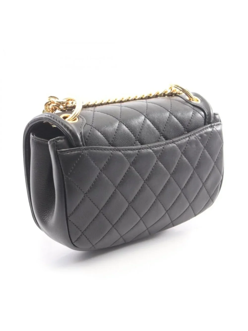 Chanel Shoulder Bag Quilted Black Lambskin Small Chain